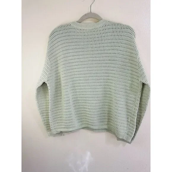 Cherokee Vintage Women's Mist Green Open Knit Sweater, Size XL - Picture 3 of 3
